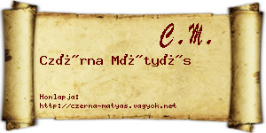 Czérna Mátyás névjegykártya